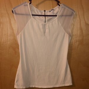 Express short sleeve blouse with zipper